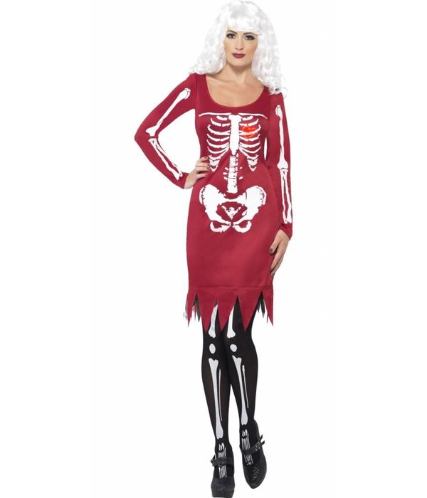 Skeleton beauty kostuum rood