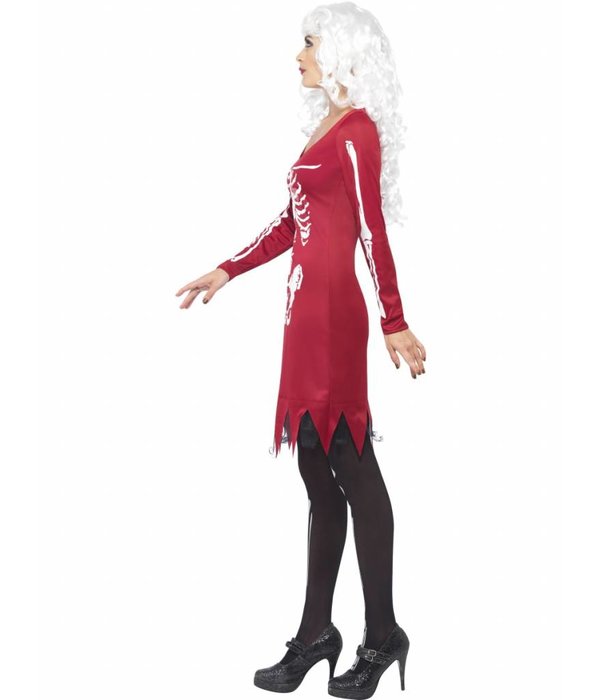 Skeleton beauty kostuum rood