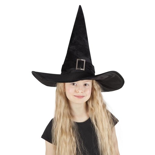 Hoed heks Kendra kind zwart