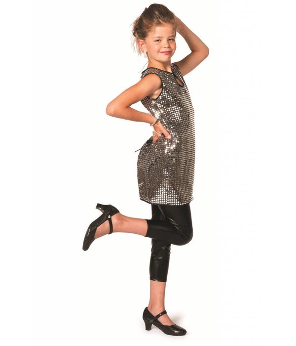 Paillettenjurkje Patty kind zilver