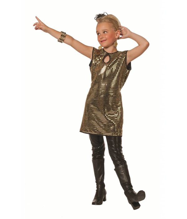 Paillettenjurkje Patty kind goud