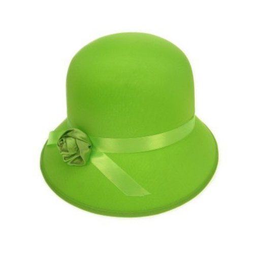 Dameshoedje bol met roosje groen