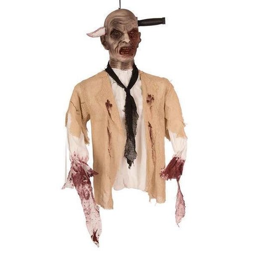 Halloween decoratie Zombie mes door hoofd elite
