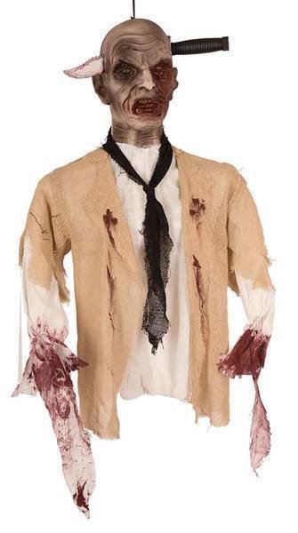 Halloween decoratie Zombie mes door hoofd elite