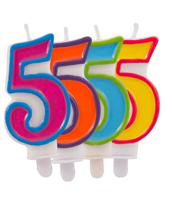 Kaars 5 in vrolijke kleuren