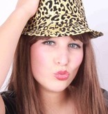 Gangsterhoed met animalprint goud