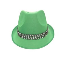 Kojak hoed groen met strass band
