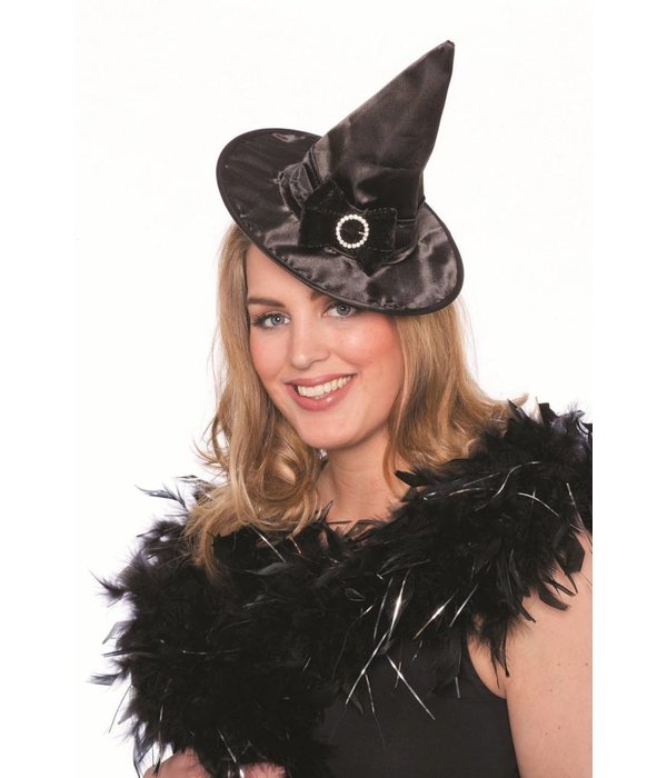 Heksenhoedje mini zwart met gesp