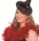 Heksenhoedje mini zwart met rood