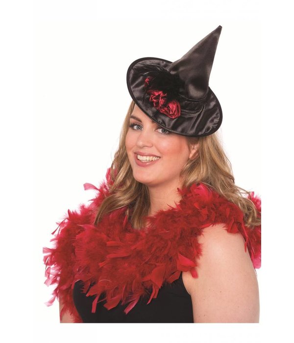 Heksenhoedje mini zwart met rood
