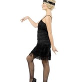 Zwarte Fringe flapper verkleedkleding elite