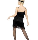 Zwarte Fringe flapper verkleedkleding elite