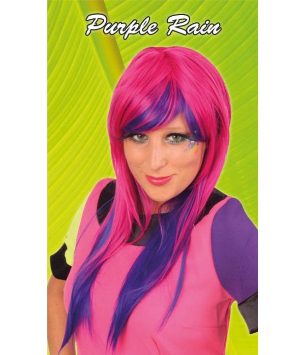 Pruik dip dye Purple rain