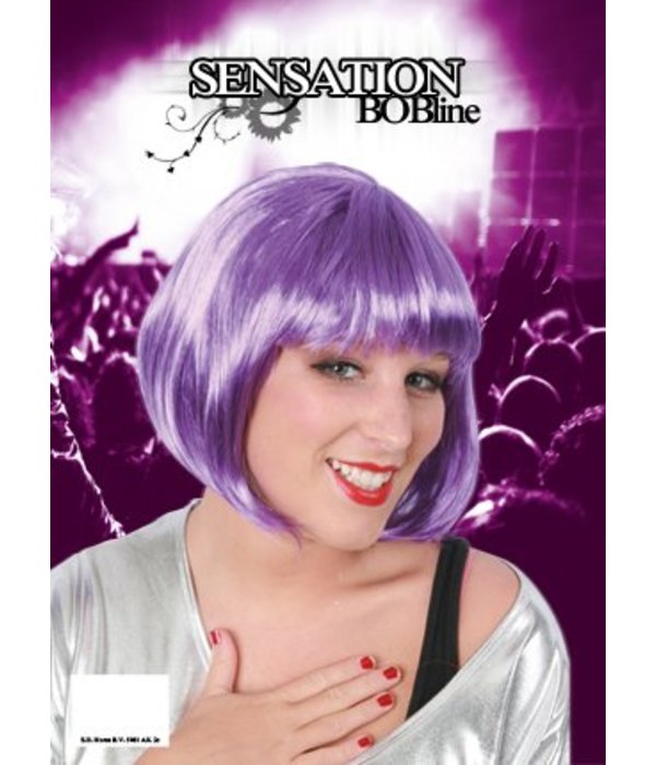 Pruik sensation bobline paars