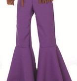 Hippiebroek bi-stretch kind paars