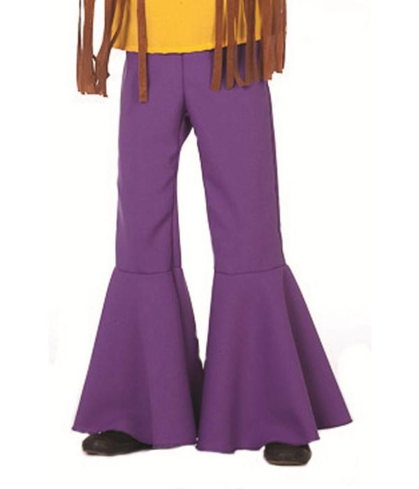 Hippiebroek bi-stretch kind paars