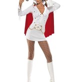 Elvis viva Las Vegas kostuum wit/rood dames