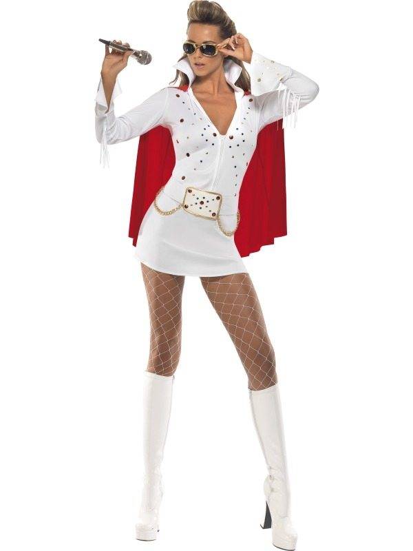 Betere Elvis viva Las Vegas kostuum wit/rood dames - Feestbazaar.nl RD-84