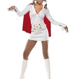 Elvis viva Las Vegas kostuum wit/rood dames