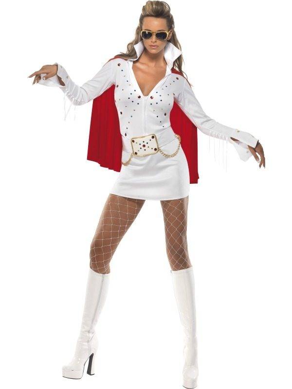 Ongebruikt Elvis viva Las Vegas kostuum wit/rood dames - Feestbazaar.nl CP-06