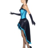 Blauwe Burlesque danseres kostuum