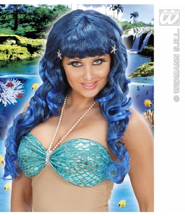 Pruik zeemeermin met strass schelpen