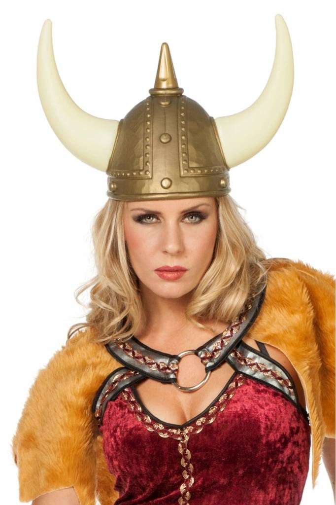 Faram Party Gouden Vikingen verkleed helm met hoorns