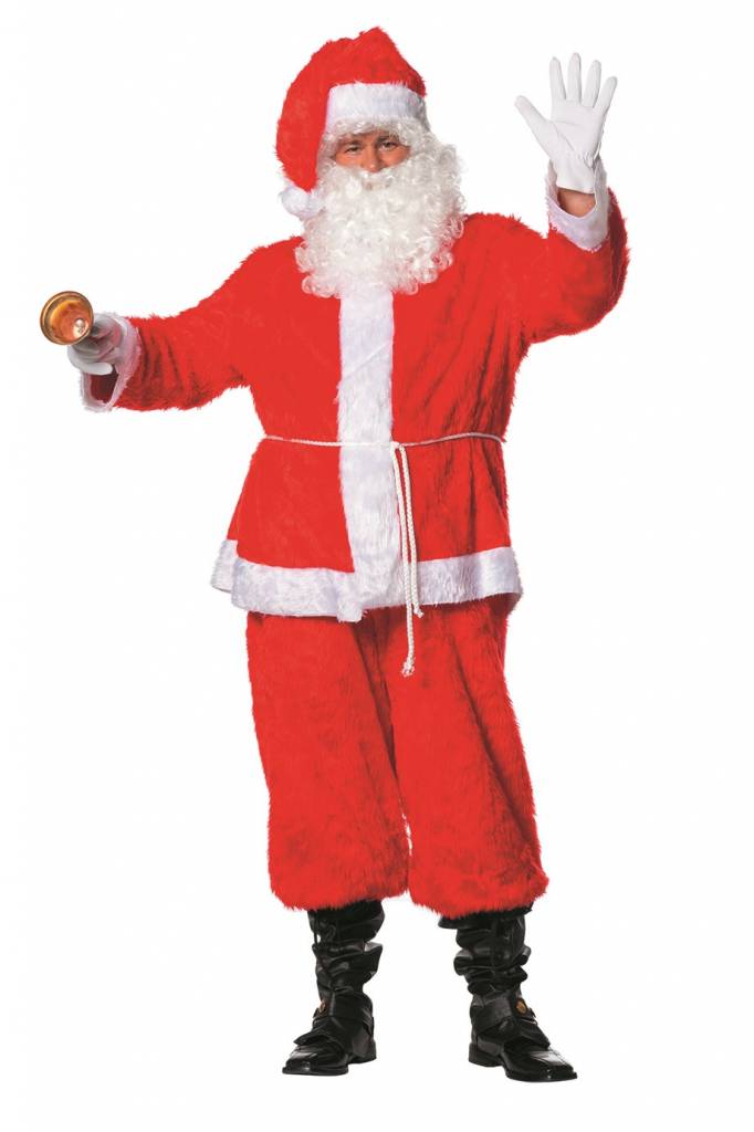 Kerstman kostuum 4-delig pluche afbeelding