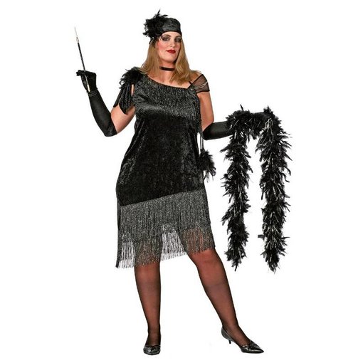 Zwarte Charleston Jurk Grote Maten