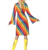 Rainbow hippie kostuum dame