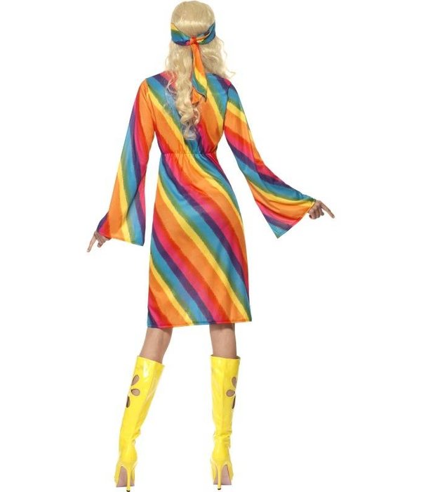 Rainbow hippie kostuum dame