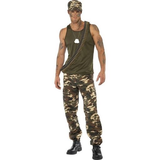 Khaki Camo leger kostuum man