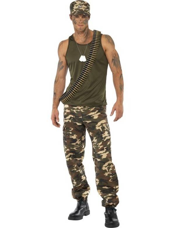 Khaki Camo leger kostuum man