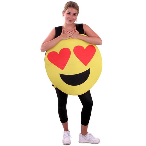 Emoticon smiley hartjes ogen kostuum