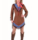 Cowgirl jurk bruin/blauw