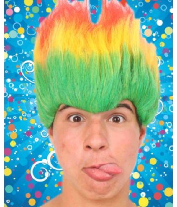 Pruik X-plosion rood/geel/groen