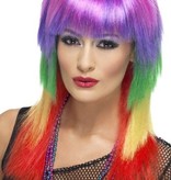 Rainbow funky pruik