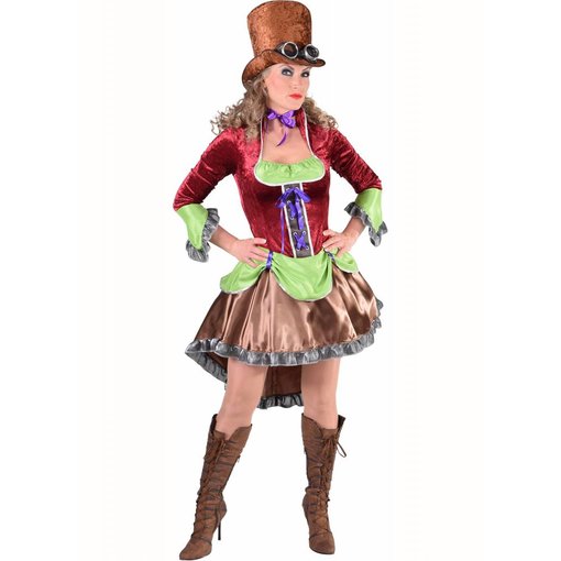 Steampunk 'burlesque' kostuum vrouw