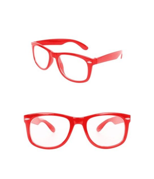 Blues brother bril rood met blank glas