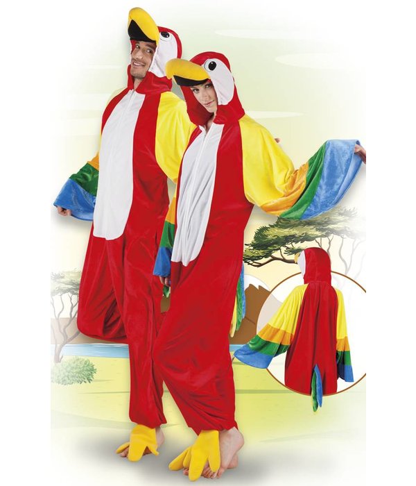 Papegaai pak man/vrouw pluche