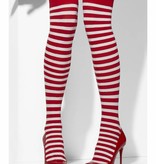 Hoge kousen rood/wit