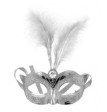 Venetiaans masker metallic zilver