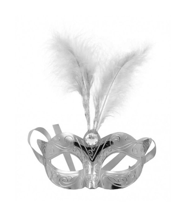 Venetiaans masker metallic zilver