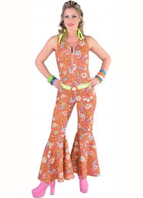 70's Jumpsuit Hippie oranje