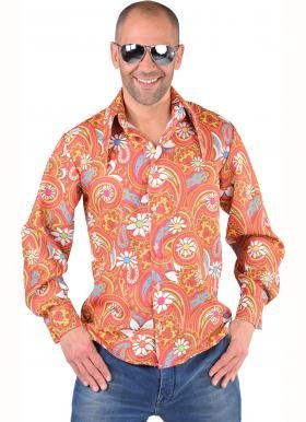 Hippie blouse Paisley oranje-bruin