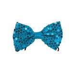 Pailletten strikje blauw