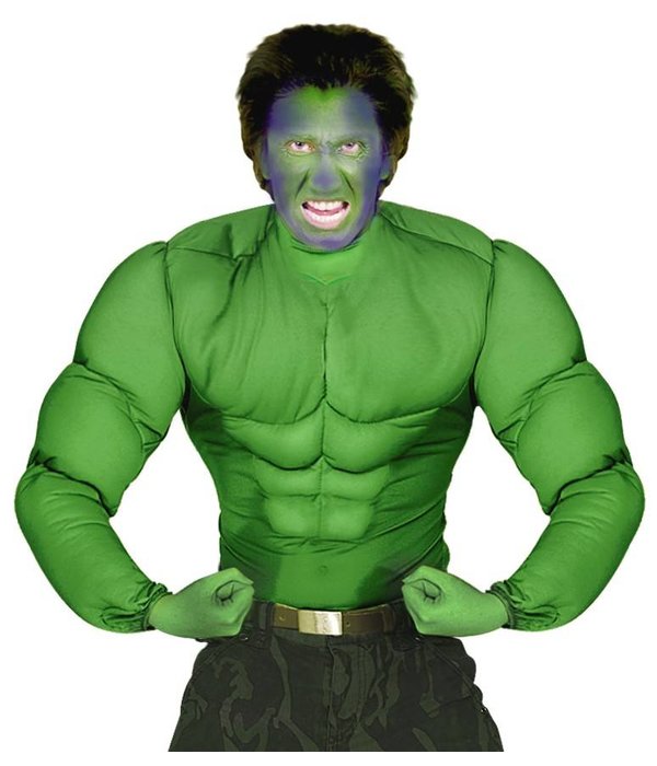 Hulk spierballen shirt groen