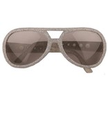 Bril disco glitter zilver