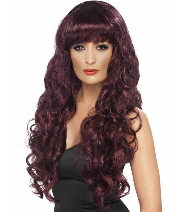 Kastanjebruine lange pruik Siren