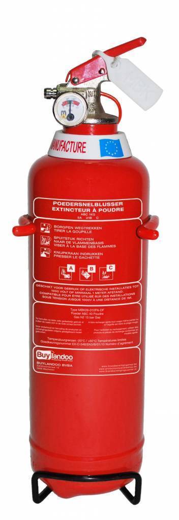 Mobiak Poederbrandblusser 1kg (ABC) permanente druk
